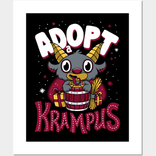 Adopt a Krampus - Creepy Cute Cartoon - Kawaii Holidays Posters and Art